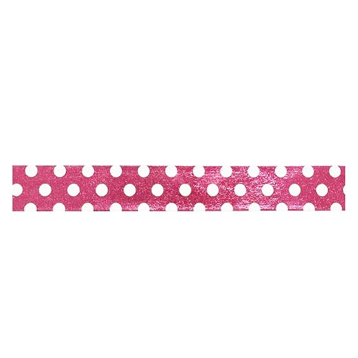 Wrapables Colorful Washi Masking Tape, Metallic Pink Dots