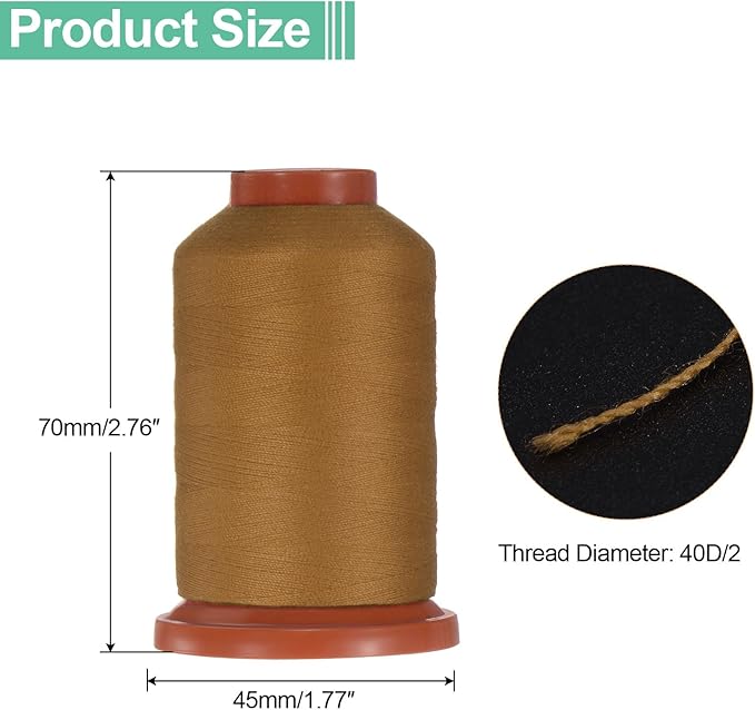uxcell 40D/2 Sewing Thread 1100 Yards Polyester Household Sewing String Hand Stitching Polyester Cord for Clothing Stitching Shoe Bag Repairing DIY Craft Chocolate Brown