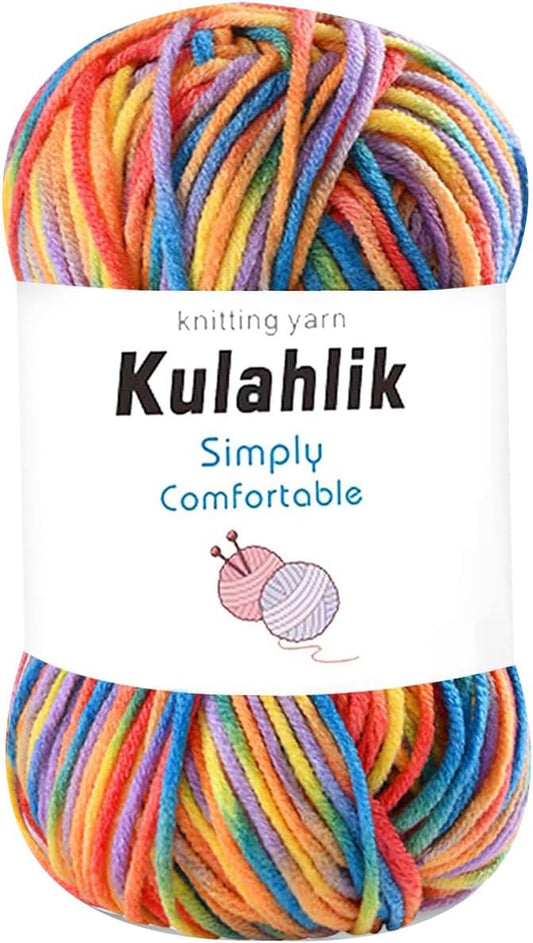 50g(1x50g) Acrylic Yarn for Crocheting and Knitting, Colorful Gradient Yarn Thread, 1 Rolls Skeins, Multicolor Hilo Acrílico, Perfect for DIY Crafts Project