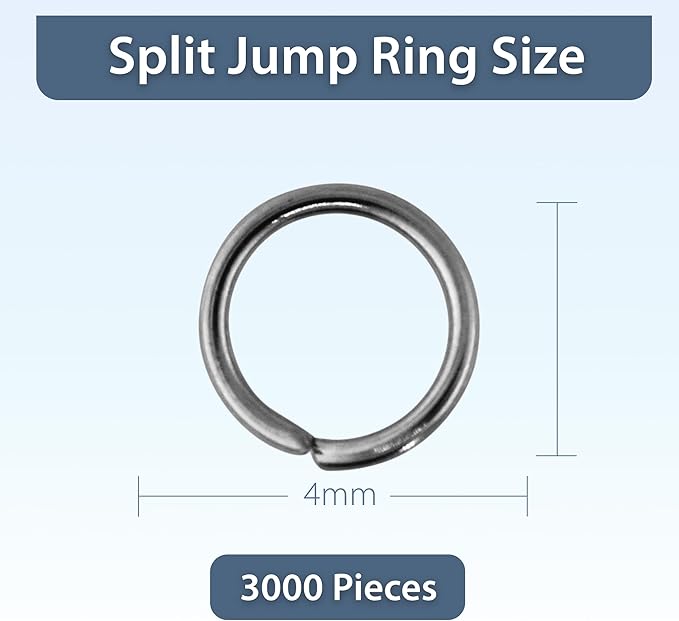 Mandala Crafts Assorted Gunmetal Jump Rings Jewelry Findings Metal O Rings for Jewelry Making Supplies - 3000 4mm Small Open Jump Rings Kit for Necklace Earring