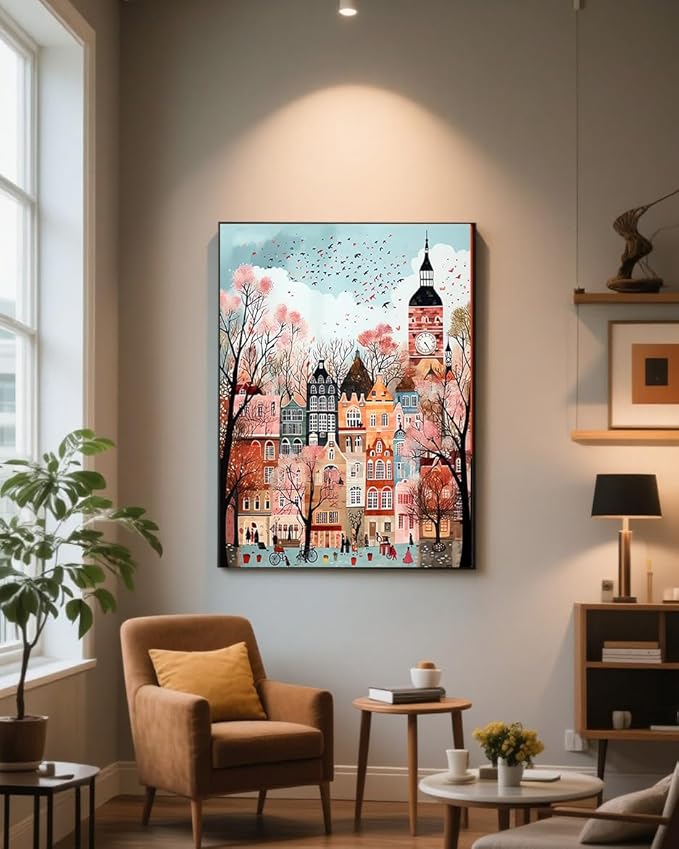LILEIDECO Diamond Painting Kits for Adults DIY 5D Diamond Art Paint with Round Diamonds Full Drill Gem Art London Painting Kit for Home Wall Decor Gifts 12x16inch