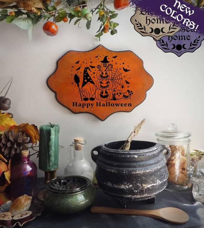 DGAGA 6PCS Halloween Silk Screen Stencils Reusable Skull Self Adhesive Chalk Mesh Stencil Trick or Treat Silkscreen Transfers for Painting on Wood,Craft,DIY Screenprinting Starter Kit for Chalk Paste