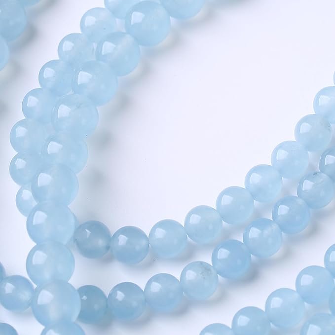 Ice Blue Chalcedony Stone Beads Stone Beads for Jewelry Making DIY Gemstone Round Crystal Bracelet Necklace 1 Strand 15.5inch 4MM
