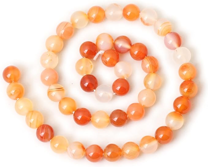 45PCS 8mm Natural Mix Color Red Agate Round Loose Beads DIY Bracelet Necklace Materials 1 Strand 15"