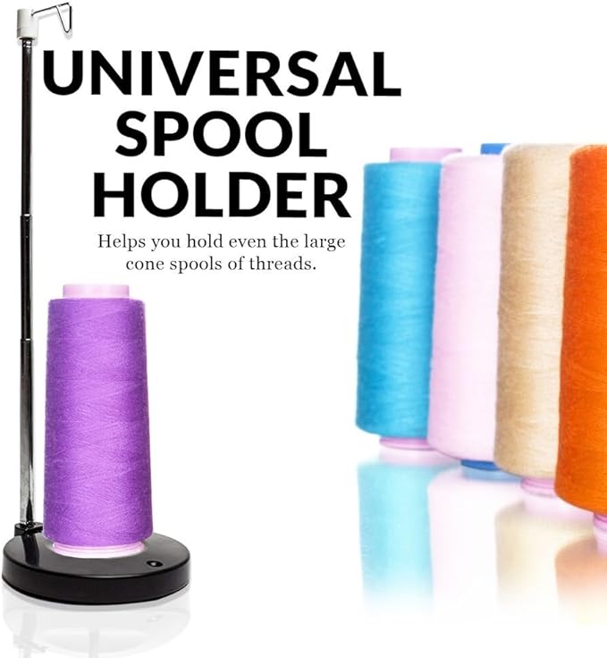 Embroidex Adjustable Single Thread Spool Holder – Stand alone Embroidery, Sewing or Quilting Thread Holder or Stand – Ensures Smoother Feed = Heavy Plastic Base