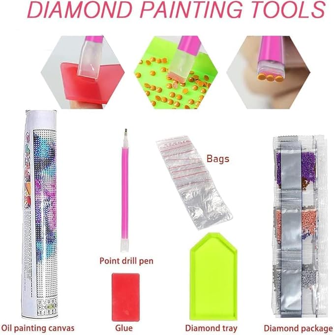 WUSARPLY Ancient Tree Diamond Painting Kits for Adults, DIY American Flag Diamond Art Kits Full Drill Diamond Dots Paint with Diamonds Gem Arts and Crafts for Beginner Home Wall Decor