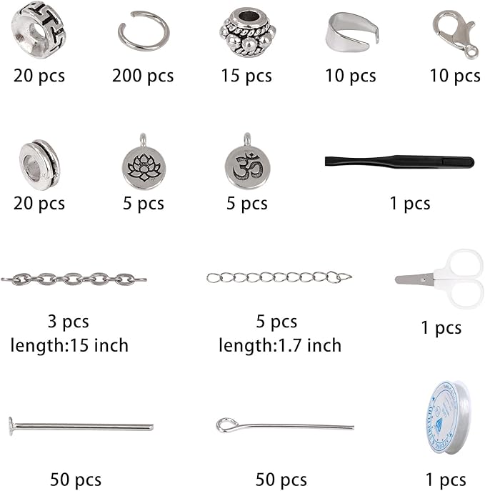 Raicegs Chakra Beads for Jewelry Making Real Natural Stone Beads for Bracelets Making Kits Healing Crystals Gemstone for Necklace Earring Making for Adult Women Men
