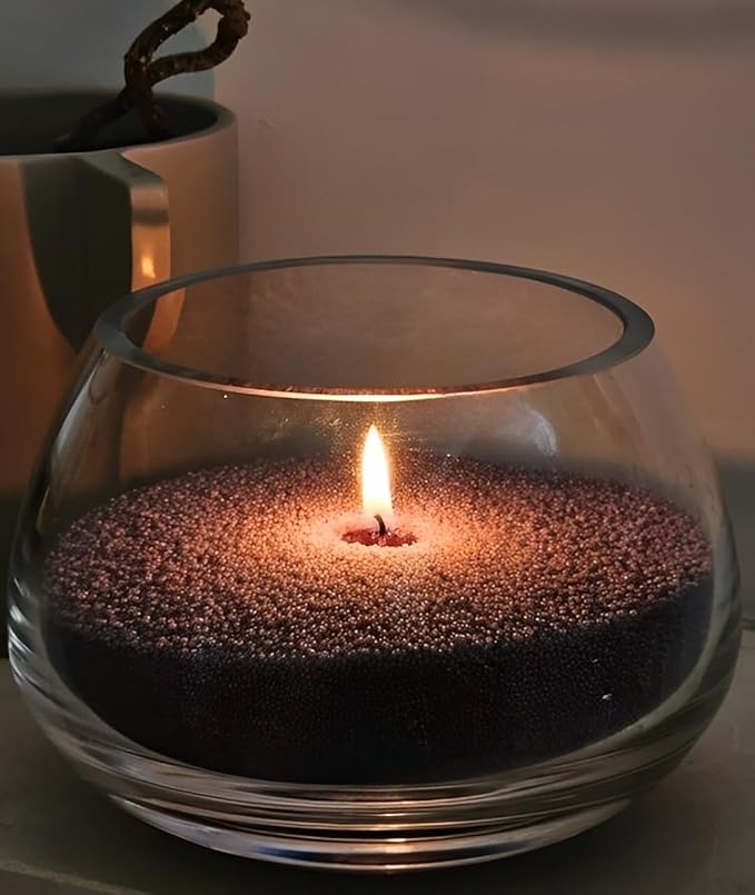 NICEME Black Customized Powder Candle Making Kit, 26Oz Candle Sand with Wicks Pearled Candle Wax for DIY Candles Making Non-Toxic Natural Refillable Sand Beaded Wax for Home Decoration Wedding Party
