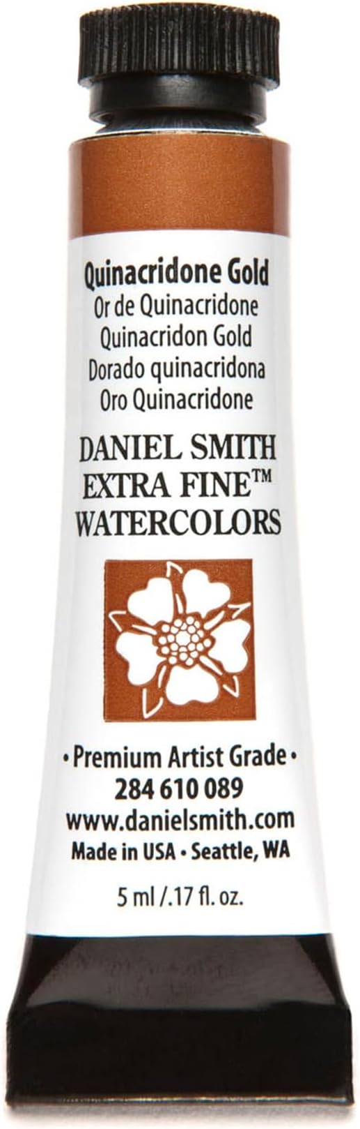Daniel Smith 284610089 Extra Fine Watercolors Tube, 5ml, Quinacridone Gold, 0.17 Fl Oz (Pack of 1)