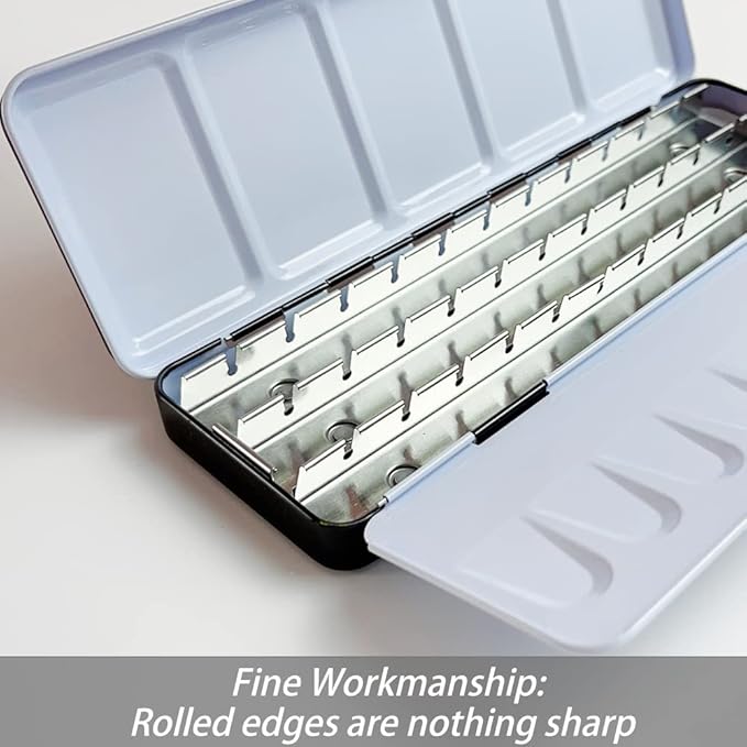 FCLUB Empty Watercolor Palette Paint Case - Medium Watercolor Tin Metal Box Tin with 36 Half Pans