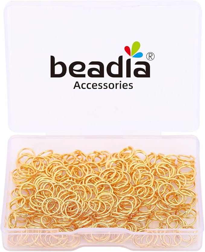 18K Gold Plated Jump Rings Non Tarnish 7mm 300pcs for Jewelry Making Findings