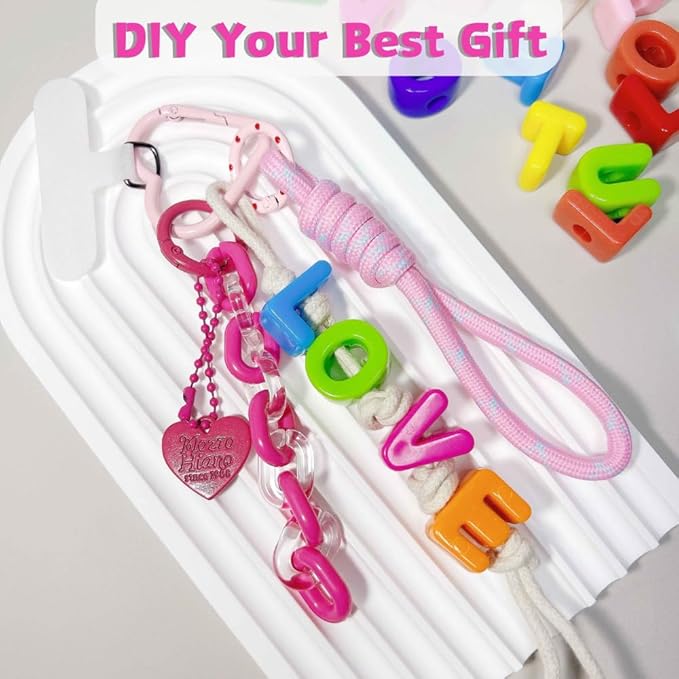 Maerolre 20Pcs Large Letter Beads, 20mm Big Acrylic Bubble Alphabet Beads, Colorful Plastic Beads for DIY Keychains, Jewelry Making, Phone Crafts Projects - T
