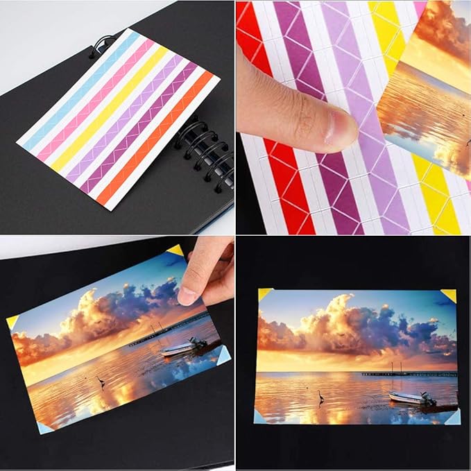 EVNEED Scrapbook Photo Album DIY Scrap Book Black Pages for Wedding Guest Book Anniversary Valentines Day Gifts with 15 Marker Paint Pens,80 Pages,Blue (40 Sheets)