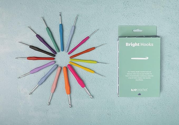 Knit Picks WeCrochet 15 Piece Expanded Bright Crochet Hook Set with Ergonomic Handles