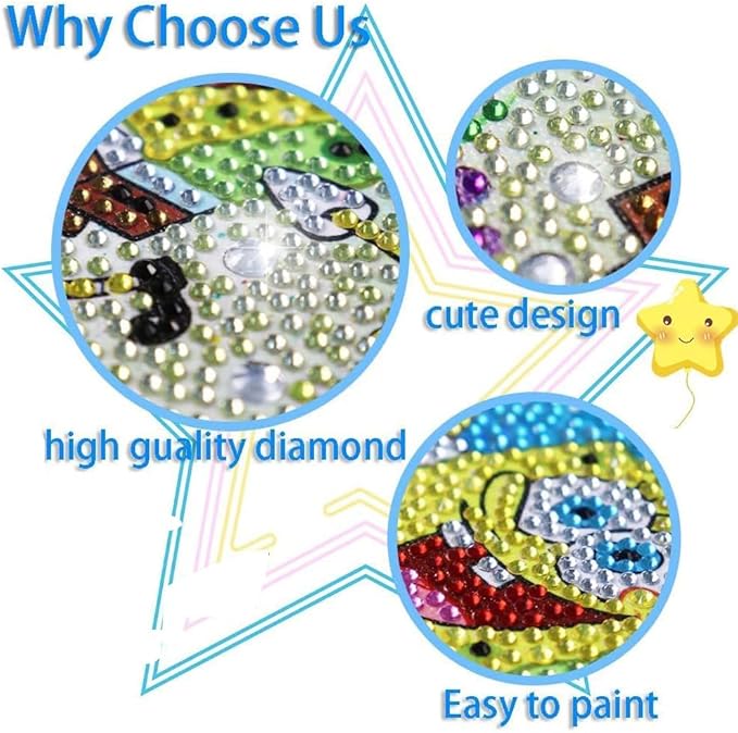 PERFECTSIGHT Cute 5D Diamond Art Kits with Wooden Frame, Kawaii DIY Painting Art for Adults Teen, Diamond Arts and Crafts Sets, Big Gem Full Drill Diamond Dots for Women Beginners (Cake Rabbit)