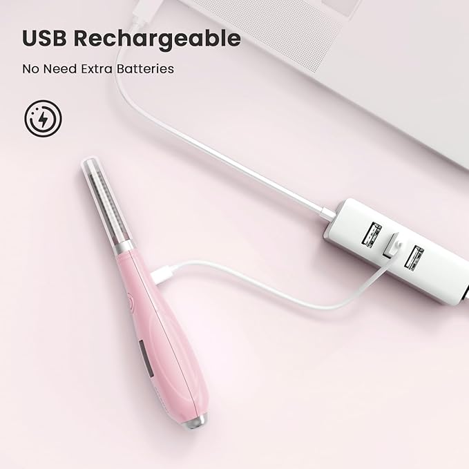 Caydo Thread Burner Tool, Pink USB Rechargeable Thread Zapper Burner Tool with LCD Display, Cautery Pen for Beading, Weaving, Sewing, Leather & Jewelry Making (Pink)