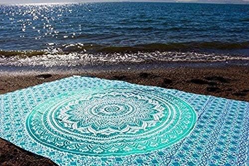 popular handicrafts tapestry wall hanging hippie ombre mandala wall art bohemian hippy intricate indian tapestry 84x90 inches (215cm x 230cm) green
