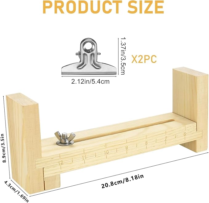 RUGLAMZHIP Wood Bracelet Jig, Wood Maker,Bracelet Tool Kit, Paracord Jig DIY Hand Knitting, Free Size Length,U Shape Clear Scale Kit with 2 Clamp
