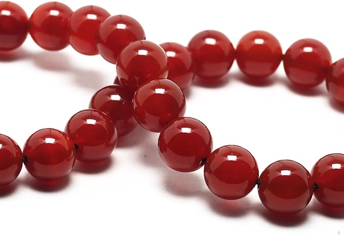 Natural Stone Beads for Jewelry Making - 8mm Gemstone Round Beads for Bracelets(44-47pcs, Red Agate)