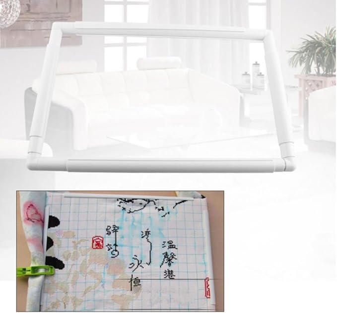 square embroidery hoop plastic cross stitch frame white cross stitching frame sewing hoop handhold craft clip frame embroidery snap frame hoop diy sewing tools for quilting 17x17 inches