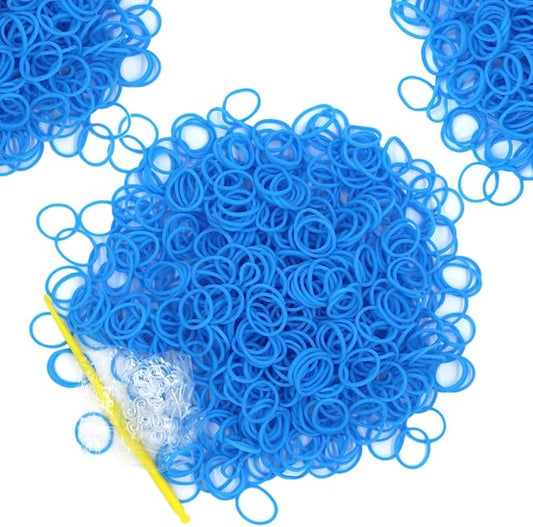 6000-Pack Rubber Loom Bands Making Kit,50PCS S-Clips10-Hooks,Colorful Rubber Bands Refill Kits for Weaving DIY Crafting Gift (Blue)