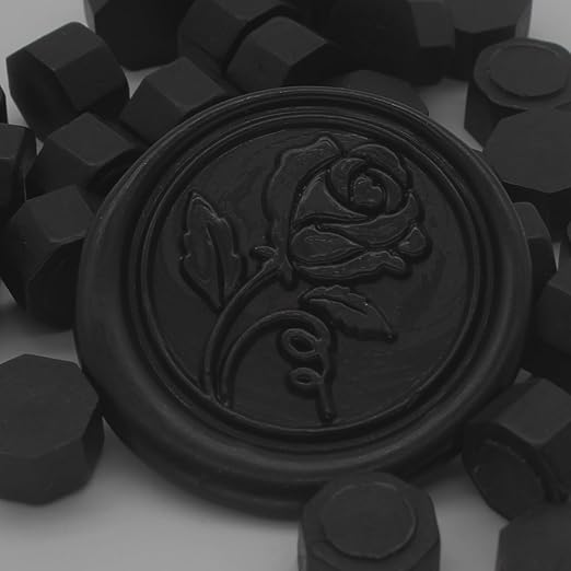 600pcs black wax seal beads, andotopee premium sealing wax pellets for stamp seals, wedding invitations, letter envelopes, scrapbook diy crafts & formal documents
