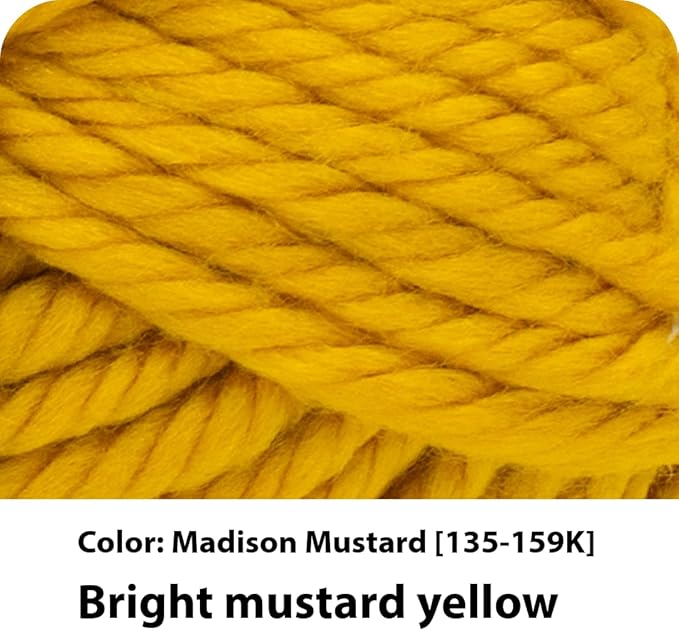 Lion Brand Yarn Hometown Yarn, Super-Bulky Yarn for Knitting, Crocheting, and Crafting, 3 Pack, Madison Mustard
