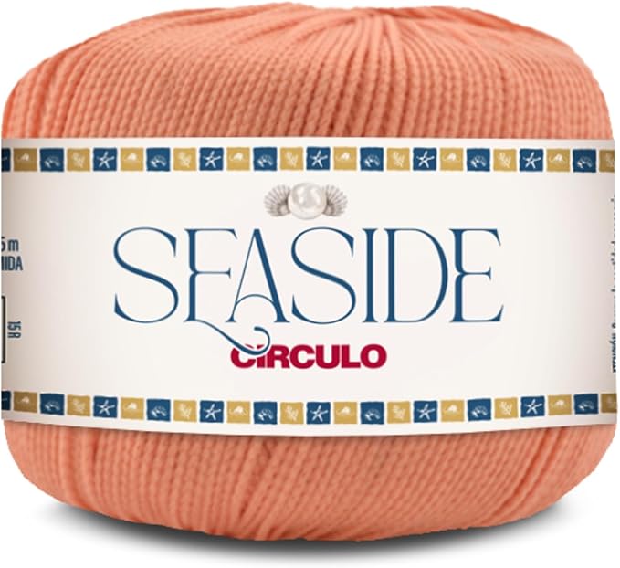 CIRCULO Seaside Yarn, Perfect for Beachwear, Bikinis & Cover-Ups, Quick-Drying & Lightweight, Fingering Weight, 100% Polyamide, 180.4 yds, 50g (3318 - Coral)