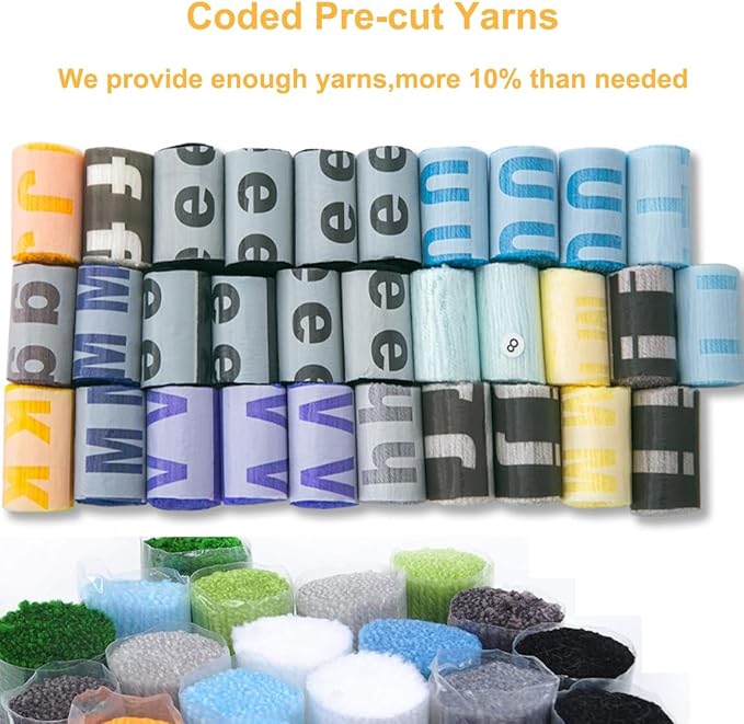 YOOTOM Latch Hook Kits for Adult Beginners, DIY Latch Hook Rug Hanging Embroidery Tapestry Crafts, Pre-Cut Yarns, Easy Pre-Pattern 20x15in