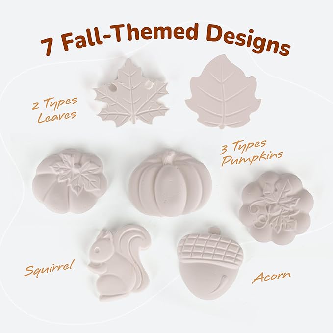 ArtCreativity Thanksgiving Ceramic Painting Craft - 7 Pack - Kids Fall Crafts Includes 7 Ceramic Figures, 8 Paint Set, 2 Brushes, 7 Adhesive Magnet - DIY Thanksgiving Paint Activity for Toddlers 3-8