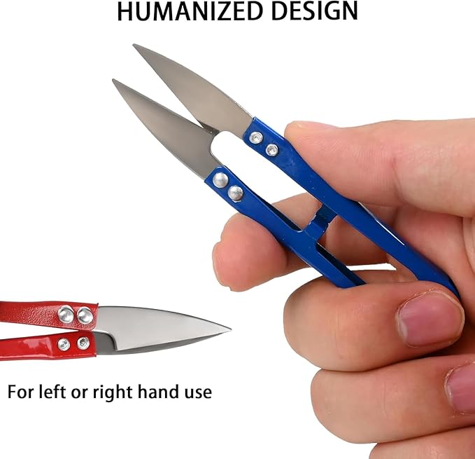 UCEC Compact Thread Snips Small Sewing Scissors 4.2 Inch Metal Thread Cutter Yarn Scissors 9‑Pack Red Blue Black for Fabric Cutting Embroidery