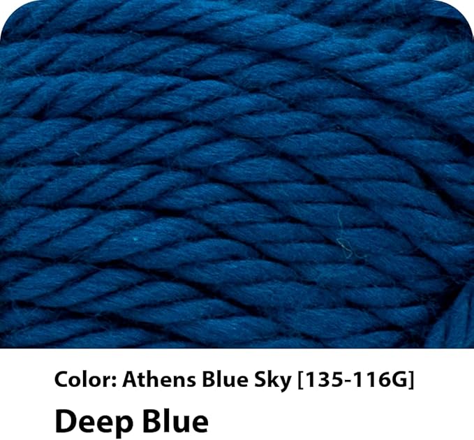 Lion Brand Yarn Hometown Yarn, Super-Bulky Yarn for Knitting, Crocheting, and Crafting, 1 Pack, Athens Blue Sky