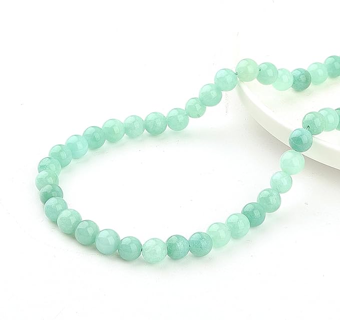 Natural Stone Beads for Jewelry Making - 6mm Gemstone Round Beads for Bracelets(58-62pcs, Burma Jade)