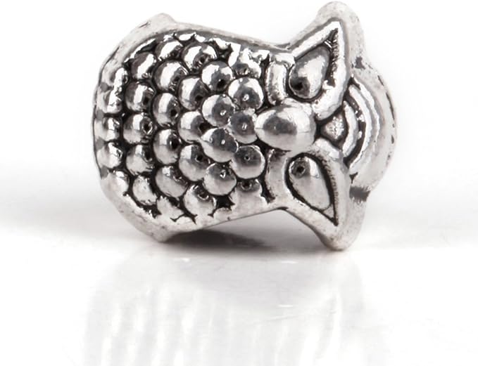 RUBYCA 30pcs Tibetan Silver Tone Spacer Beads Fit European Charms Bracelet Gorgeous Owl Design