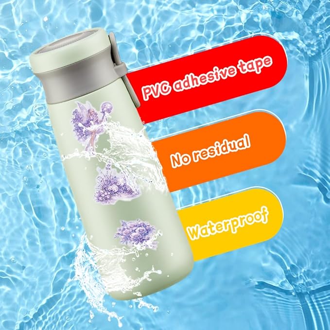 50Pcs Waterproof Vintage Stickers,Scrapbooking Supplies Kit,Aesthetic Decorative Craft Sticker for Planner, Bullet Journaling, Junk Journal, Water Bottles, Laptop, Retro Craft.Purple Flower