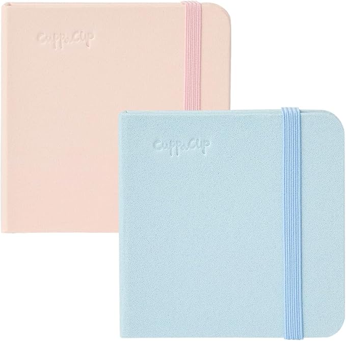 CuppaClip Watercolor Journal 300GSM Fine Grain Art Supplies for Adults Kids Watercolor Pad Wet Media Painting Wood Pulp Paper (Pink+Blue, 3.3x3.3in)