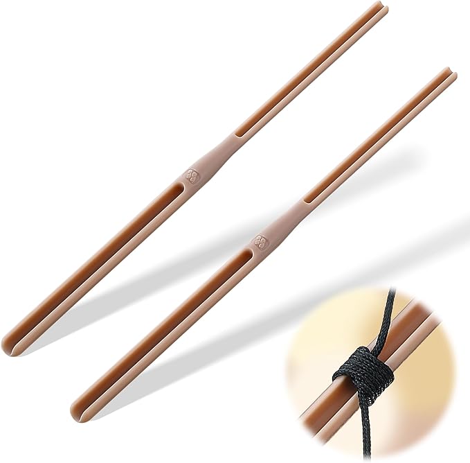 Dunkive 2 Pack Rosary Cord Knotting Tool, #7#9 and #36 Dual Head Twine Knotting Tool, Rosary Making Supplies, Beads Tying Kit, Beading Cord Kit for Jewelry, Fishing Hook, Bracelet(Brown)