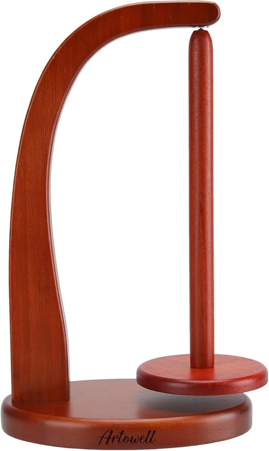 Model Magnetic Pendulum Wooden Yarn Holder for Crocheting, Yarn Storage Organizer, Delightful Surprise Gift for Knitting Lovers by ARTOWELL (Mahogany-Colored, Enlarged Size)