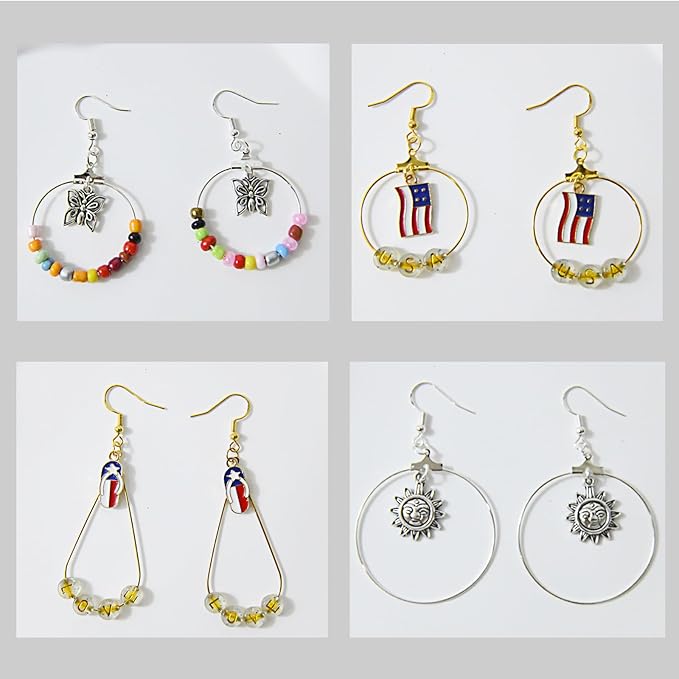 XKCWXY 483Pcs Earring Making Kit with Beading Hoop Earring Finding Component Accessories,Earring Hooks,Jump Rings,Earring Backs for Jewelry Making DIY Craft