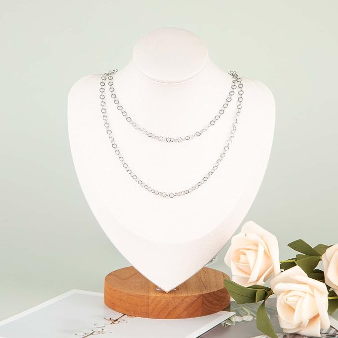 KYUNHOO 33 Feet Silver 304 Stainless Steel Chain for Jewelry Making 4MM Round Circle Link Chain Roll Soldered Jewelry Supplies Chain with Jump Rings and Lobster Clasps for Necklace Bracelet DIY