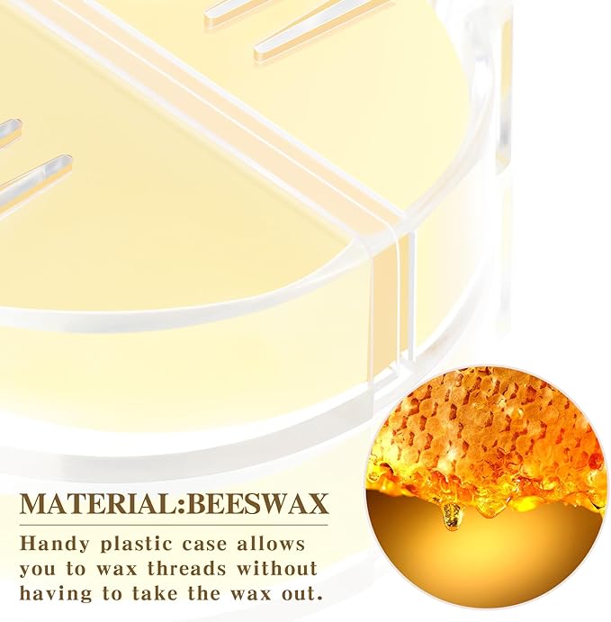 Maitys 2 Pcs Thread Wax Thread Conditioner Beeswax for Hand Sewing Embroidery Beeswax Floss Conditioner for Quilting Sewing Strengthening Line Embroidery Wax (Yellow,Clear Case)
