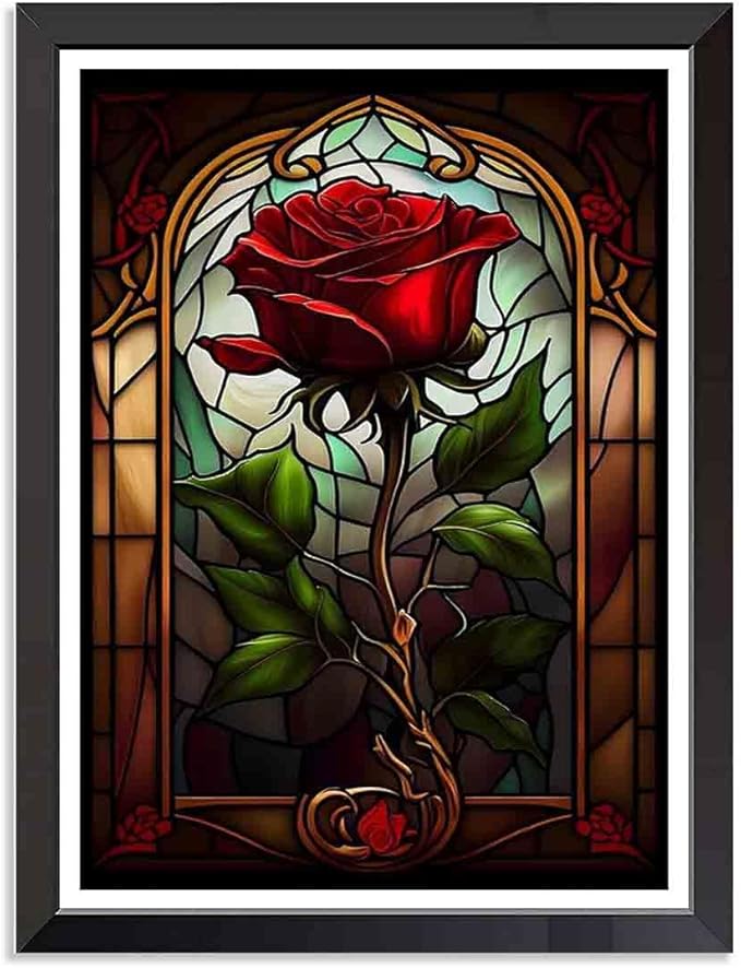 Stamped Cross Stitch Kits - Rose Embroidery Kits for Beginners Adults,11 CT Patterns Dimensions Counted Cross Stitch Kits Arts Craft Kits Frameless12x16inch