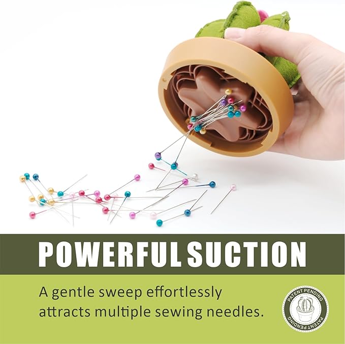 Suguaro Pin Cushion Sewing Kit with Included Sewing Notions | Magnetic Pin Holder | Cute Décor for Sewing Desks | Perfect Gift for Quilters, Sewers, Applique & Patchwork Crafters
