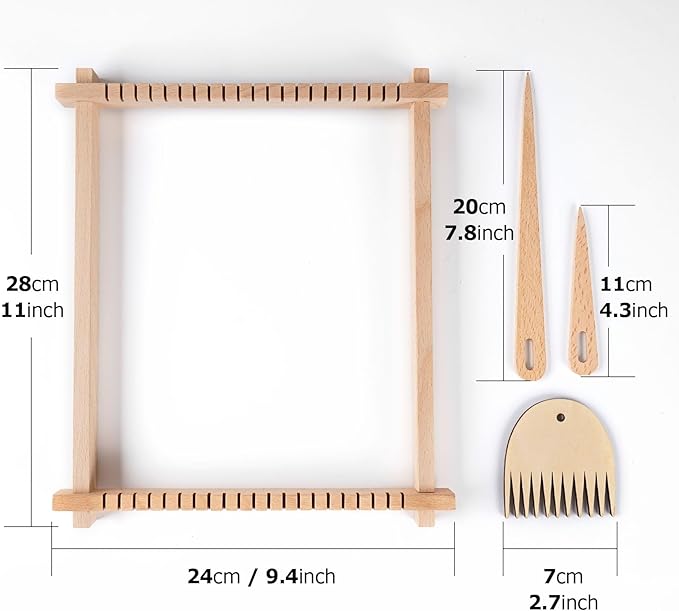 lemonfilter weaving loom kit for kids, 9 * 11inch loom knitting frame child multi-craft handcraft weaving set for kids 6-12, wooden weaving loom for adult, diy handcraft & beginners