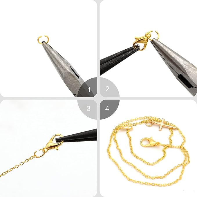 Lobster Claw Clasps, 300 Pcs 12mm Bracelet Closures with Jump Rings for Jewelry Making DIY Keychain Necklace by FENGWANGLI(Gold)