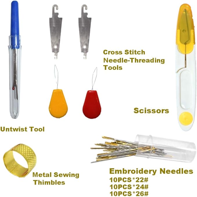 Embroidery Floss Thread Kit 100％ Cotton Floss Bobbins and Cross Stitch Kit Bracelets Floss Crafts Floss (96 Color)