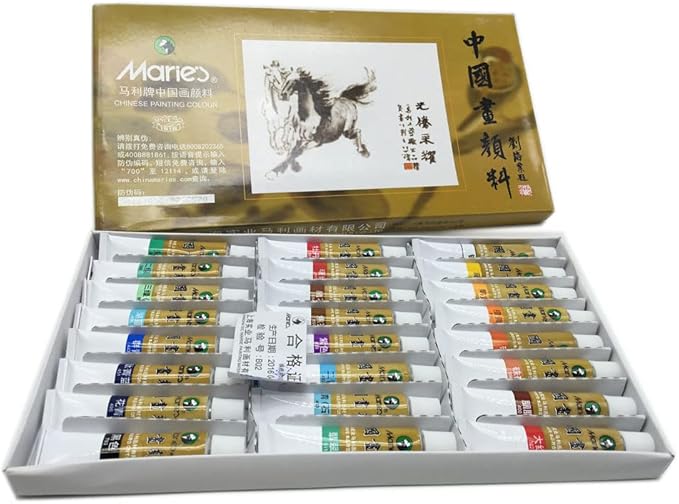 Easyou Marie's Chinese Painting Color Tubes Pigment Big Size Watercolor Set 12ml*24colors