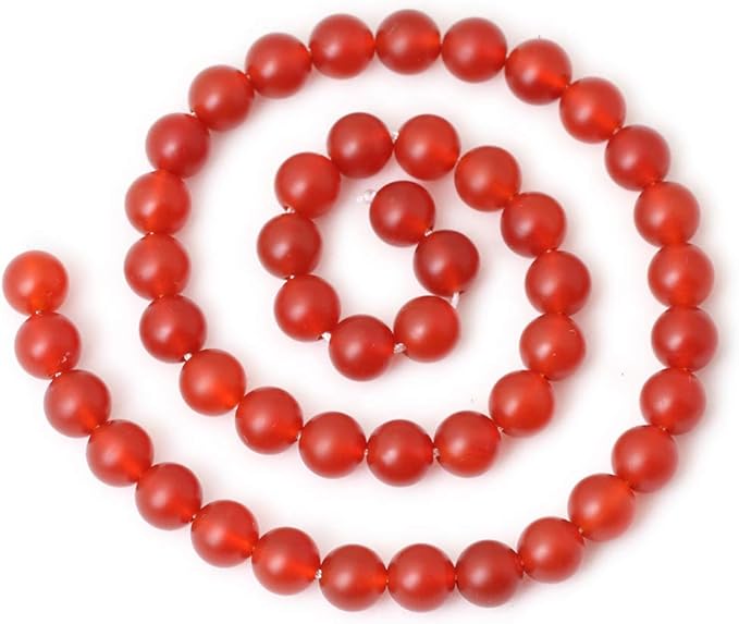 45PCS 8mm Natural Frosted red Agate Round Loose Beads for Jewelry Making DIY Findings 1 Strand 15"