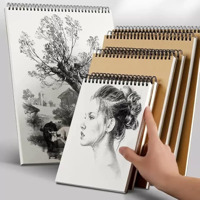 Sketch Book Pad, Drawing Paper 9" x 12" Spiral Bound (98lb/160gsm), Pack of 1, Durable Acid Free Sketchbook for Painting, 30 Sheets Each (1 Pack- 9"X12")