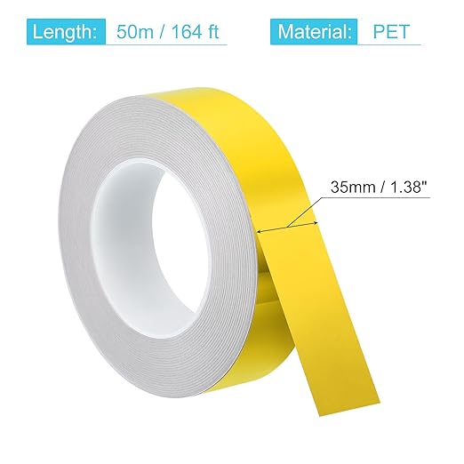 uxcell Metallic Tape, 1.38 in x 164 ft Self Adhesive Metalized Polyester Film Tape Waterproof Shiny Washi Tape for Walls Graphic Arts Gifts Wrapping Crafts Decoration, Gloss Gold